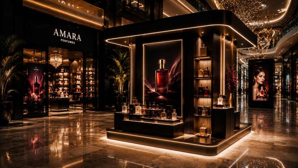 Custom POSM retail display installation in a luxury mall